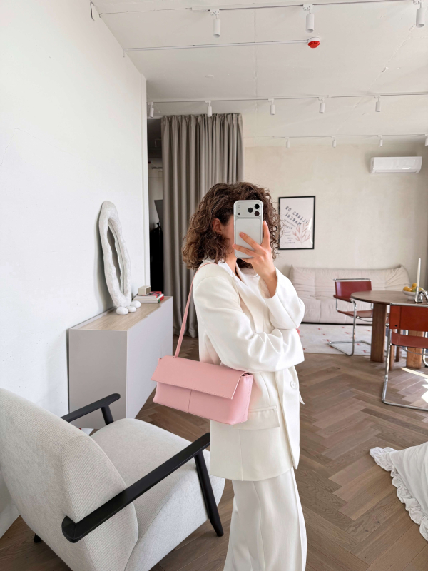 Клатч-багет МАДЛЕН ніжно-рожевий LEMAN LM4871-1